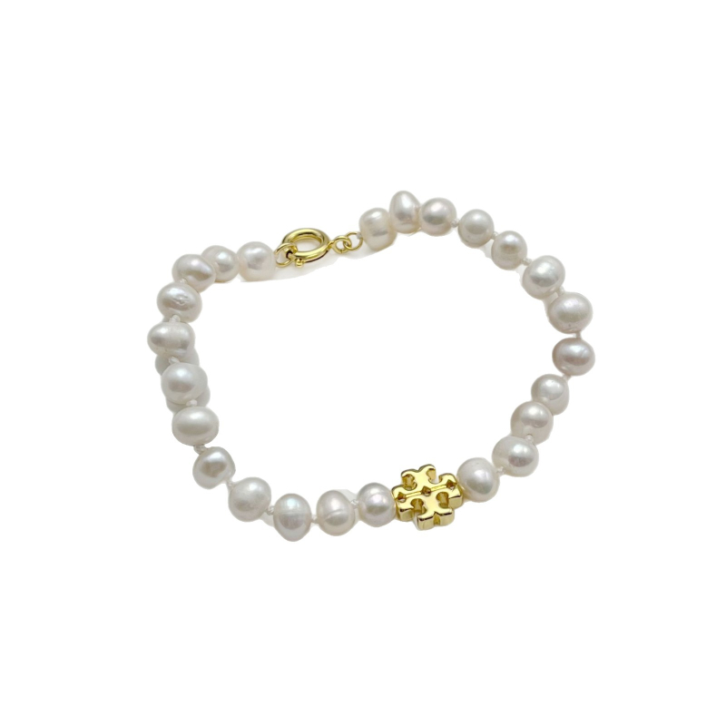 Narukvica s prirodnim perlama u obliku slova, ručno pletena, ženski uredski stil, ljeto 2025