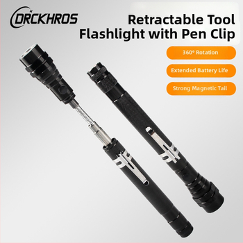 Фенер за работа на открито с 3 LED, алуминиева сплав, телескопично и 360° въртене, ръчно захранване