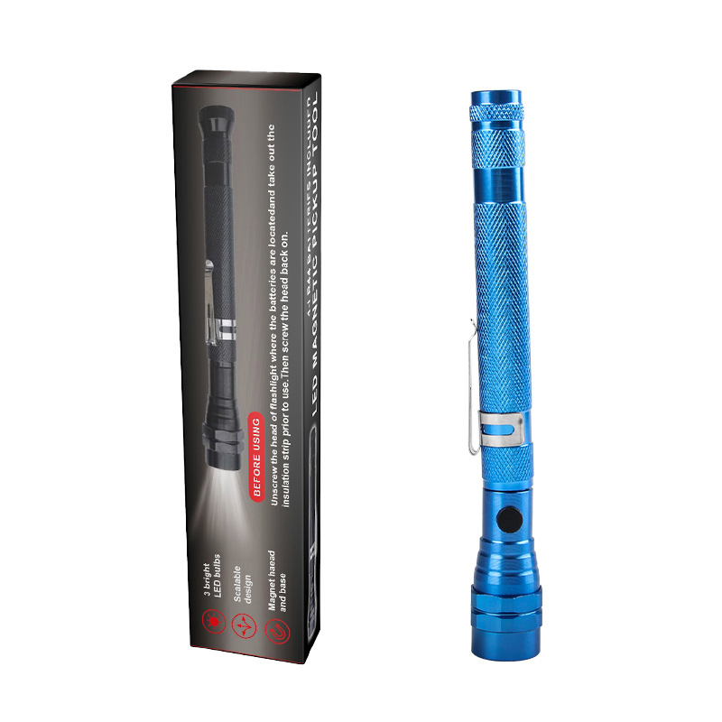 Фенер за работа на открито с 3 LED, алуминиева сплав, телескопично и 360° въртене, ръчно захранване