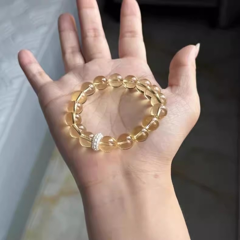 Narukvica od citrina, unisex stil, polirani završetak, Guangzhou podrijetlo, izdanje jeseni 2024.