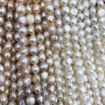 Slatkovodne barokne bisere – gole perle, nepravilnog oblika, plosne, dvostrane, DIY komplet za ogrlicu i narukvicu (proljeće 2025)
