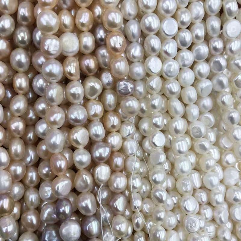 Slatkovodne barokne bisere – gole perle, nepravilnog oblika, plosne, dvostrane, DIY komplet za ogrlicu i narukvicu (proljeće 2025)