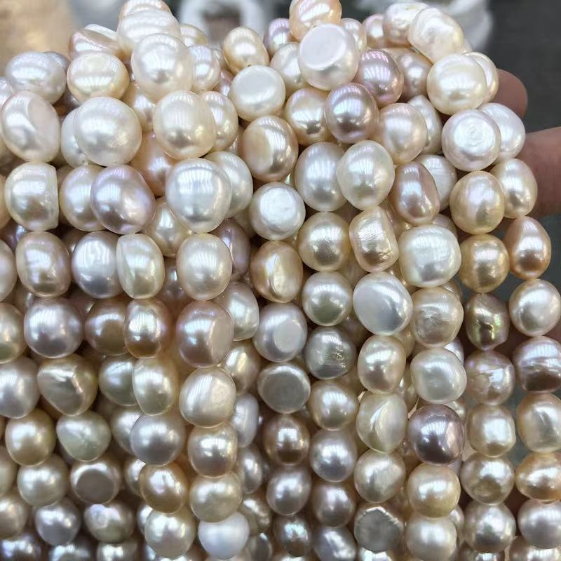 Slatkovodne barokne bisere – gole perle, nepravilnog oblika, plosne, dvostrane, DIY komplet za ogrlicu i narukvicu (proljeće 2025)