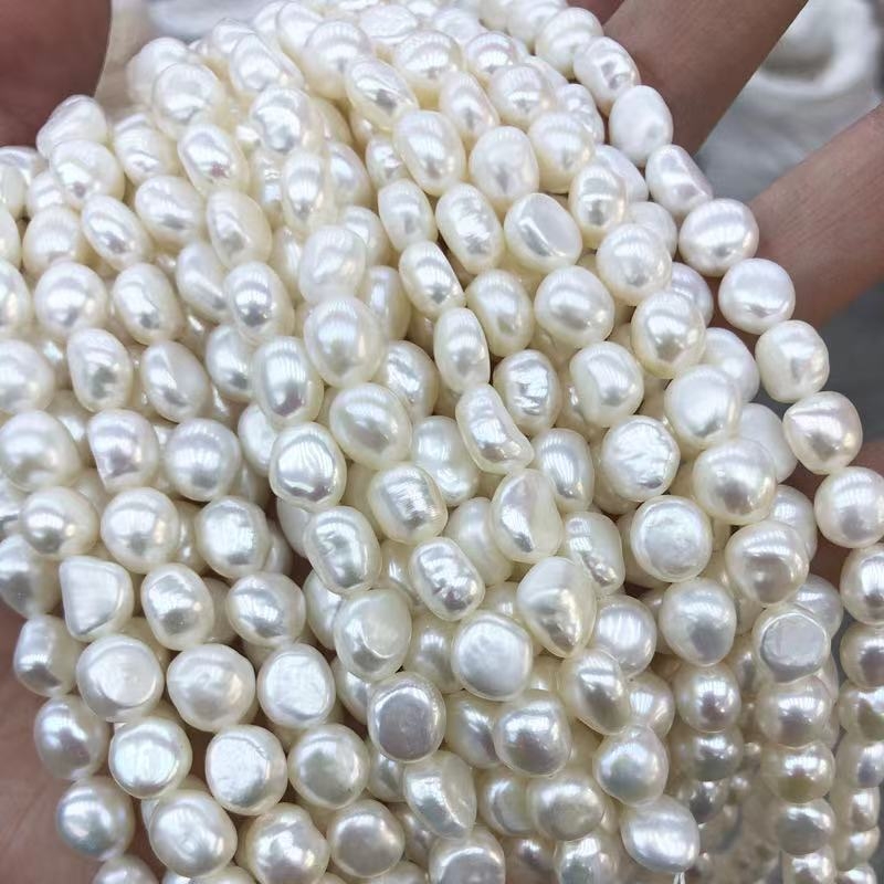 Slatkovodne barokne bisere – gole perle, nepravilnog oblika, plosne, dvostrane, DIY komplet za ogrlicu i narukvicu (proljeće 2025)