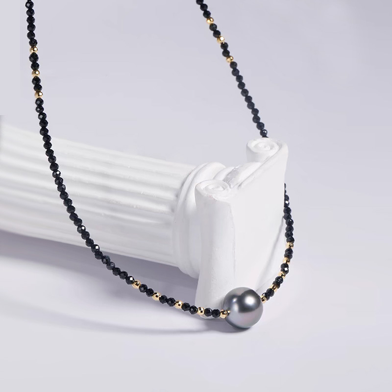 Ogrlica od imitacijiske perle s privjeskom od mother-of-pearl, Kun Ling, O- lanac, geometrijski dizajn