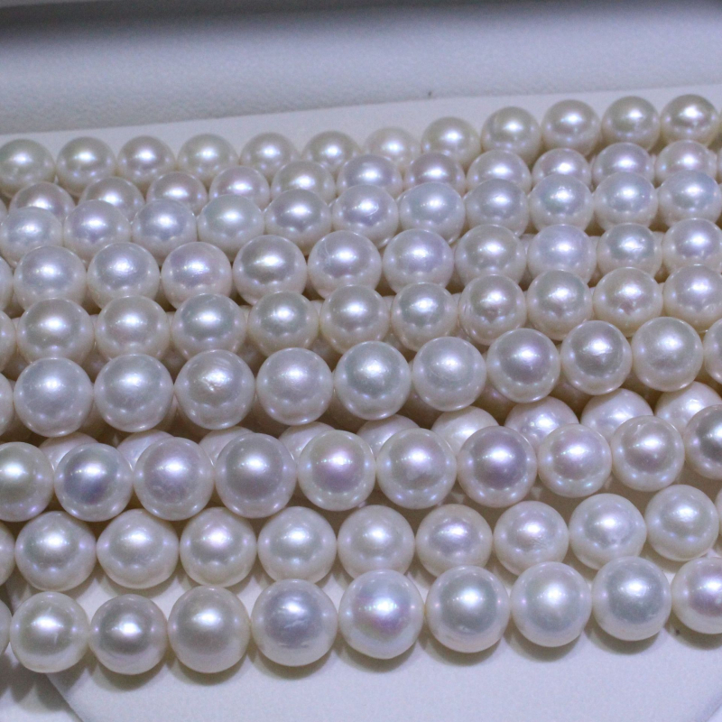 Természetes édesvízi gyöngy nyaklánc, kerek gyöngyök, egyszerű női stílus (Eredet: Zhuji, Zhejiang; Hitelesítés: Tanúsítvány nélküli)