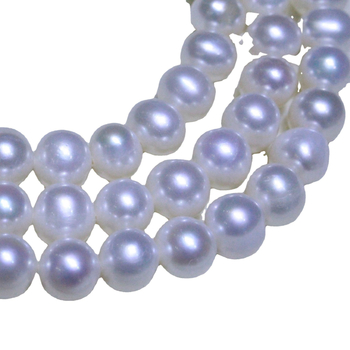 Κολιέ από φυσικά μαργαριτάρια γλυκού νερού, με μαργαριτάρια σε σχεδόν στρογγυλό σχήμα, ασημί λεπτομέρειες 925, απλό γυναικείο στυλ, ιδανικό δώρο για τη Γιορτή της μητέρας