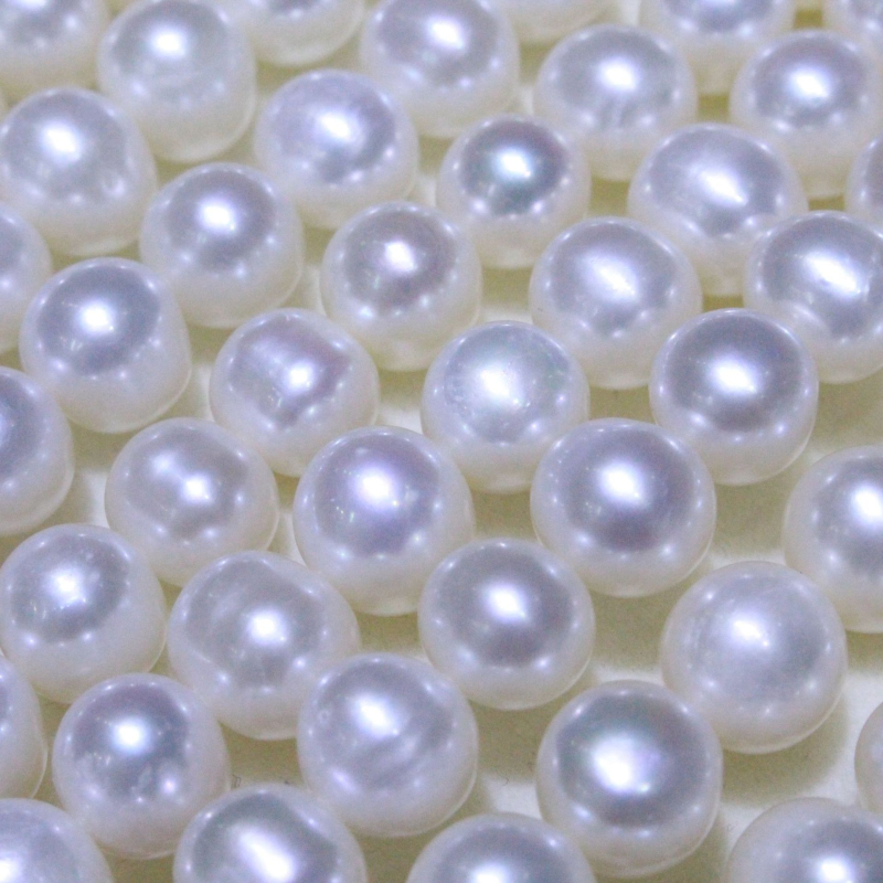 Κολιέ από φυσικά μαργαριτάρια γλυκού νερού, με μαργαριτάρια σε σχεδόν στρογγυλό σχήμα, ασημί λεπτομέρειες 925, απλό γυναικείο στυλ, ιδανικό δώρο για τη Γιορτή της μητέρας