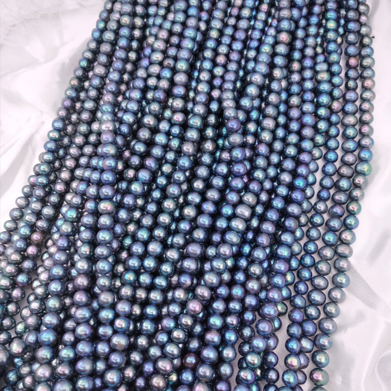 Perle de apă dulce – mărgele aproape rotunde, perle naturale pentru bijuterii DIY