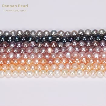 Félkész nyaklánc édesvízi gyöngyökkel, Barokk formájú, kétoldalas