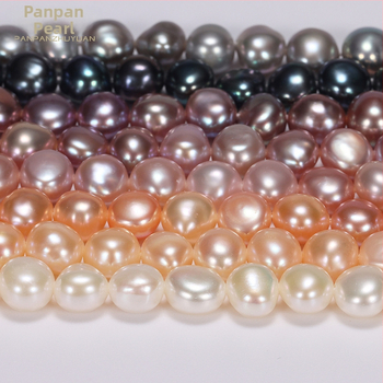 Félkész nyaklánc édesvízi gyöngyökkel, Barokk formájú, kétoldalas