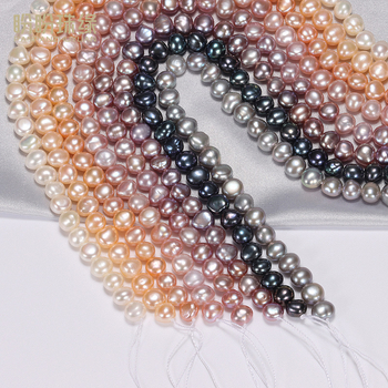 Félkész nyaklánc édesvízi gyöngyökkel, Barokk formájú, kétoldalas