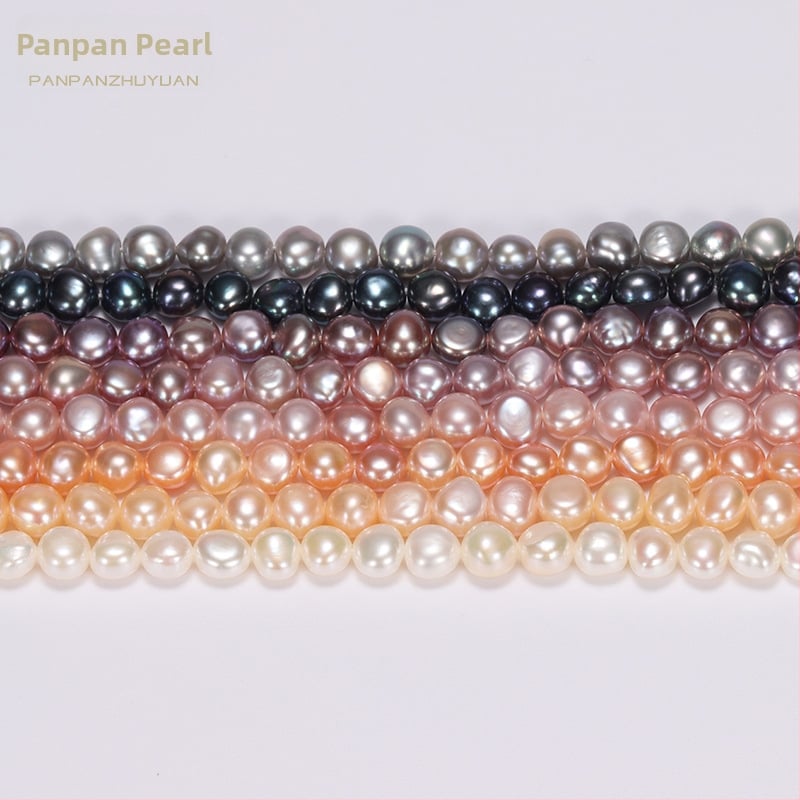 Félkész nyaklánc édesvízi gyöngyökkel, Barokk formájú, kétoldalas