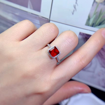 Минималистичен пръстен от 925 сребро с естествен камък Fanta, електроплатирано покритие, единичен брой