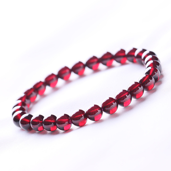 Естествен гранат гривна, еднообиколна, ръчна изработка, дамски стил, кръгли мъниста