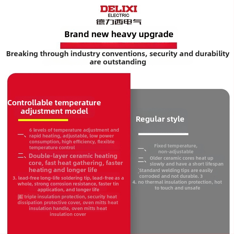 Delixi 60V litavimo įrankis su 907 galu, skirtas litavimui, desodavimui ir pirografijai