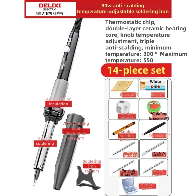 Delixi 60V litavimo įrankis su 907 galu, skirtas litavimui, desodavimui ir pirografijai