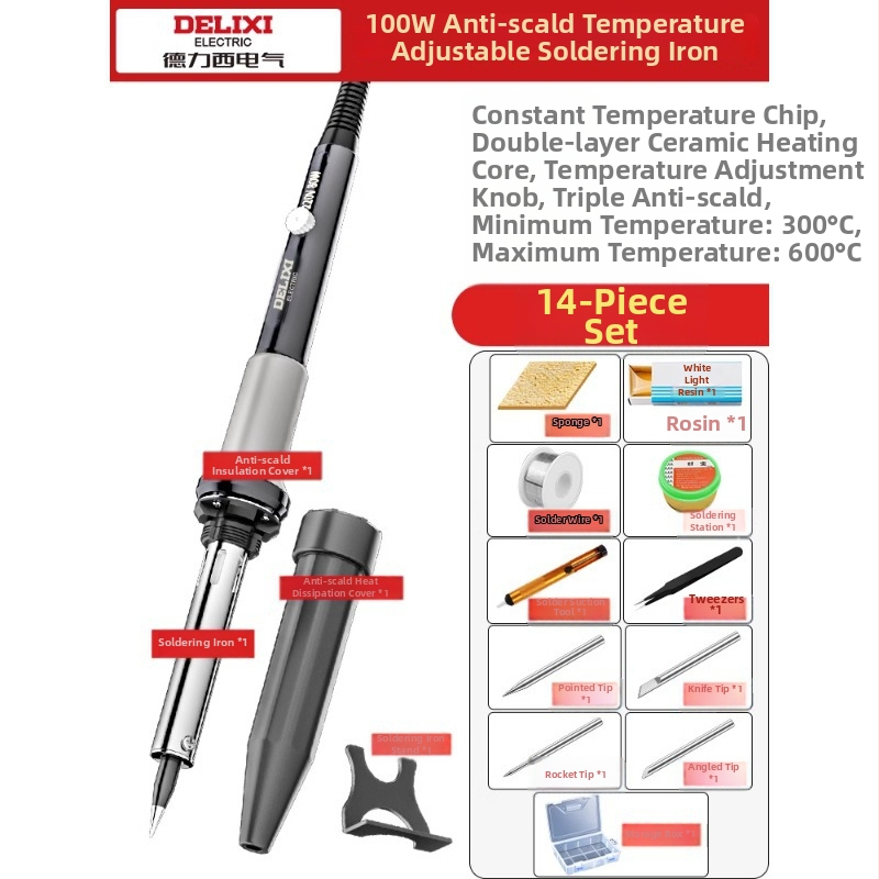 Delixi 60V litavimo įrankis su 907 galu, skirtas litavimui, desodavimui ir pirografijai