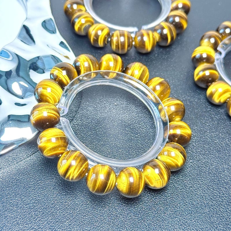 Prirodna žuta tigrova oka narukvica s učinkom oka mačke, 8 mm perle, ručna izrada, etnički stil