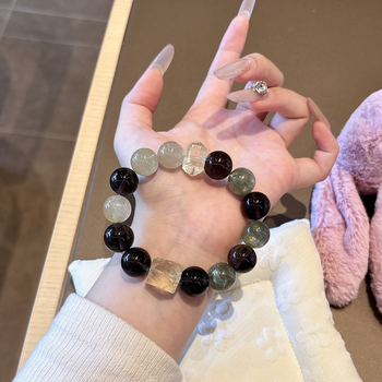 Narukvica od prirodnog kristala i obsidijana, ručno izrađene perle, originalni dizajn za parove, ukrasi s kristalnim kubnim tornjem, podrijetlo: Shantou