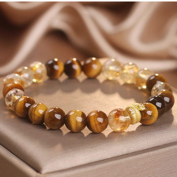 Narukvica od tigrovog oka s kristalnim perlama, kineski stil