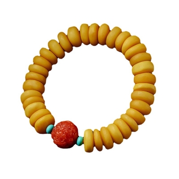 Méhviaszból készült karkötő geometriás mintázattal, kerek gyöngyökkel, nőknek