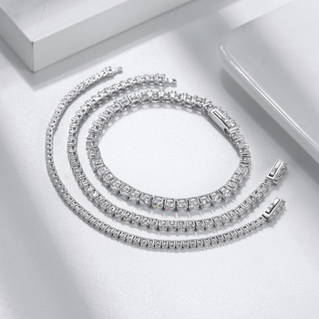 Tenis narukvica od srebra 925, jednoredni lanac s kamenjem, elektroplatiranje, ženski korejski stil