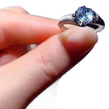 925-ös ezüst gyűrű tengeri zafírral, európai–amerikai stílus, minimalist, nyitható és állítható
