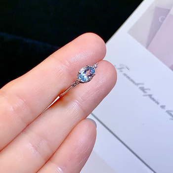 Δαχτυλίδι με ακουαμαρίνιο σε ασήμι 925 – Γεωμετρικό, μινιμαλιστικό γυναικείο κόσμημα, ηλεκτροπλατίωση