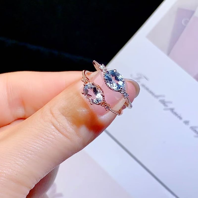 Δαχτυλίδι με ακουαμαρίνιο σε ασήμι 925 – Γεωμετρικό, μινιμαλιστικό γυναικείο κόσμημα, ηλεκτροπλατίωση