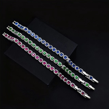 Geometrijska narukvica, pozlaćeni bakar s ugradnim sintetskim kultiviranim kristalima, ženski stil Princeza