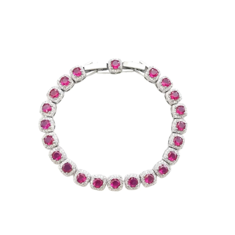 Geometrijska narukvica, pozlaćeni bakar s ugradnim sintetskim kultiviranim kristalima, ženski stil Princeza