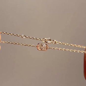 Geometrijska kvadratna narukvica s dijamantnim postavljanjem, od srebra 925, unisex, minimalistički stil