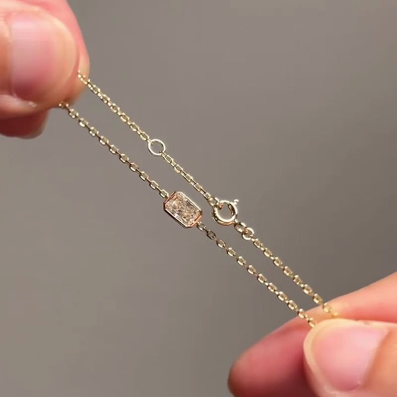 Geometrijska kvadratna narukvica s dijamantnim postavljanjem, od srebra 925, unisex, minimalistički stil