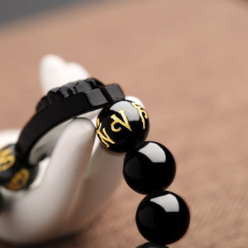 Brățară din sticlă lucrată manual cu opt Bodhisattva protectori - unisex, stil zodiac/ desen animat