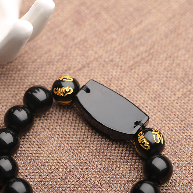 Brățară din sticlă lucrată manual cu opt Bodhisattva protectori - unisex, stil zodiac/ desen animat