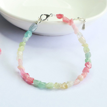 Βραχιόλι Candy Tourmaline, τυχαίο σχήμα, χειροποίητο υφαντό, γυναικείος σχεδιασμός, γεωμετρικό σχήμα