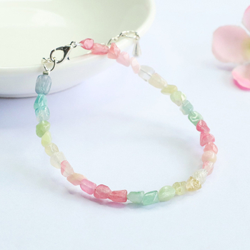 Βραχιόλι Candy Tourmaline, τυχαίο σχήμα, χειροποίητο υφαντό, γυναικείος σχεδιασμός, γεωμετρικό σχήμα