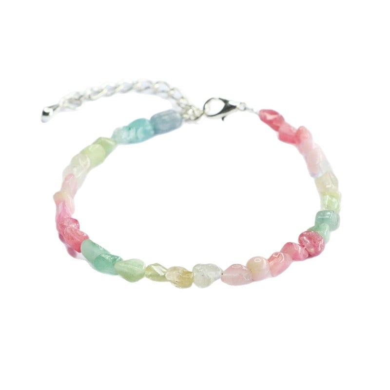 Βραχιόλι Candy Tourmaline, τυχαίο σχήμα, χειροποίητο υφαντό, γυναικείος σχεδιασμός, γεωμετρικό σχήμα