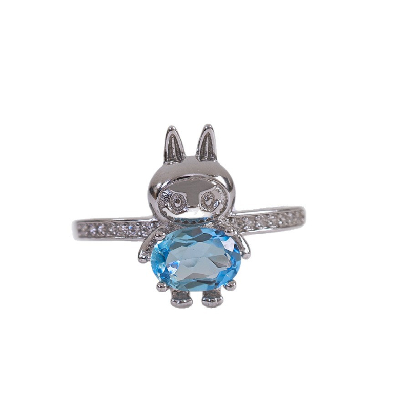 Δαχτυλίδι τοπαζ, σε ασήμι 925 με λίθους, καρτούν unisex, σειρά Colorful treasure, συλλογή άνοιξη 2025