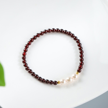 Βραχιόλι από φυσικό γκαρνέτ, χειροποίητο, γεωμετρικό σχέδιο, μινιμαλιστικό στυλ, premium κατηγορίας