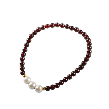 Βραχιόλι από φυσικό γκαρνέτ, χειροποίητο, γεωμετρικό σχέδιο, μινιμαλιστικό στυλ, premium κατηγορίας