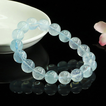 Βραχιόλι – 5A Ακουαμαρίνης, χειροποίητο πλέξιμο, γεωμετρικός σχεδιασμός με έναν κύκλο, unisex, ελαφρύ στυλ πολυτελείας