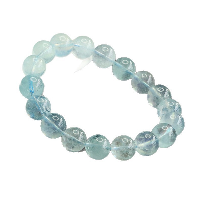 Βραχιόλι – 5A Ακουαμαρίνης, χειροποίητο πλέξιμο, γεωμετρικός σχεδιασμός με έναν κύκλο, unisex, ελαφρύ στυλ πολυτελείας