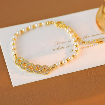 Brățară cu monedele celor cinci împărați — design geometric din cupru-plastic, electroplacare, primăvara 2025, stil Old Money, bijuterie de mână pentru femei.