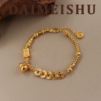 Bakrena narukvica, elektroplatiranje, oblik cvijeta, ženski, novi kineski stil; poklon za godišnjicu