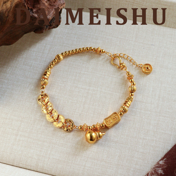 Bakrena narukvica, elektroplatiranje, oblik cvijeta, ženski, novi kineski stil; poklon za godišnjicu