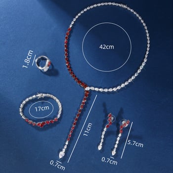 Bride talk Réz esküvői ékszer készlet cirkón medállal, elektroplakálás, szabályos lánc, fülbevalók, nyaklánc és gyűrű