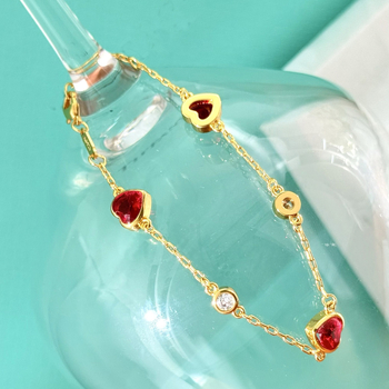 Szív alakú fasetált és cirkón köves nyaklánc és karkötő készlet, réz bevonattal, elektropolírozás, szabályos lánc, minta szerelem/gyöngy/harang