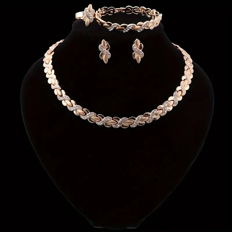 Ötvözet ékszerszett: nyaklánc, fülbevaló, karkötő és gyűrű, Cuban link lánccal, medál ötvözetből, hip-hop stílus